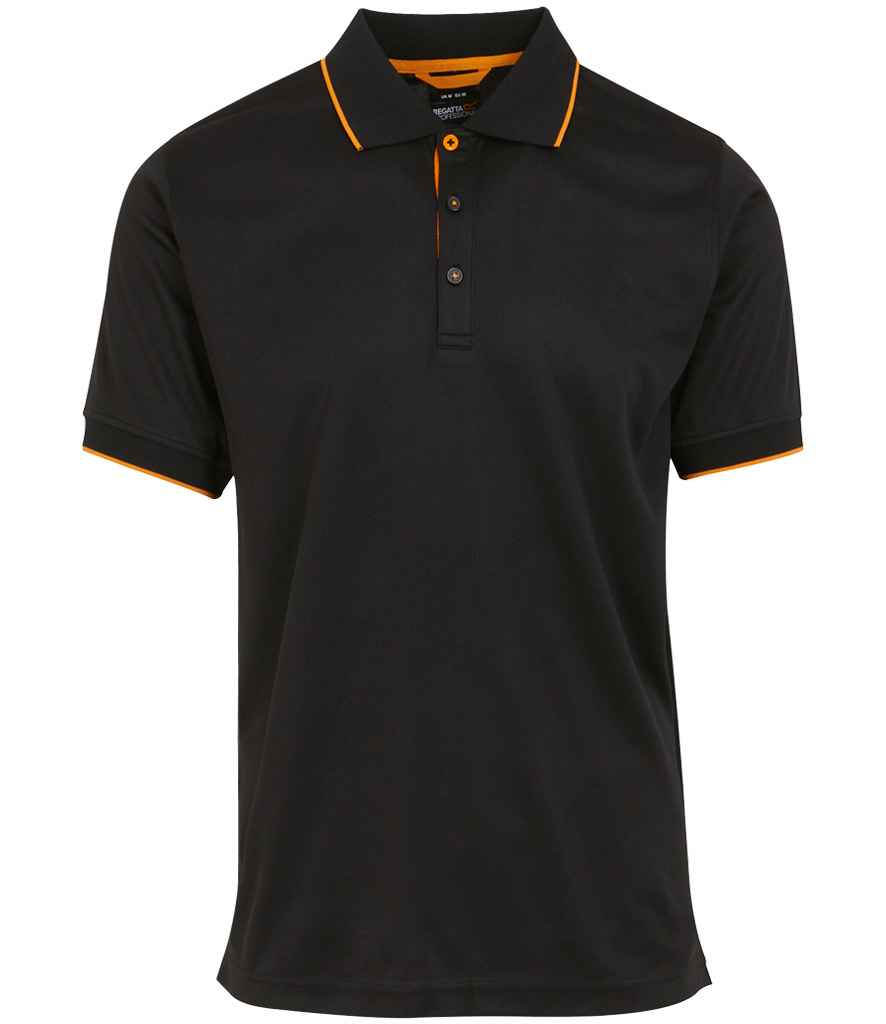 Regatta Navigate Polo Shirt - Black/Orange Pop